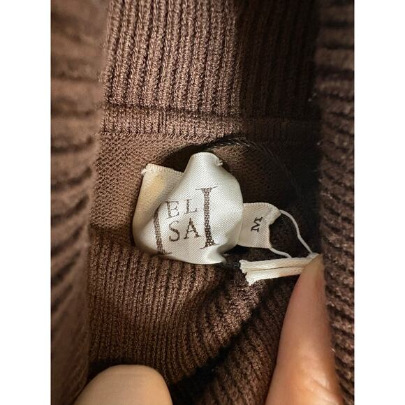 Helsa Aadi Knit Sweater Maxi Dress Turtleneck Elegant Minimalist Winter Brown M - Picture 10 of 13